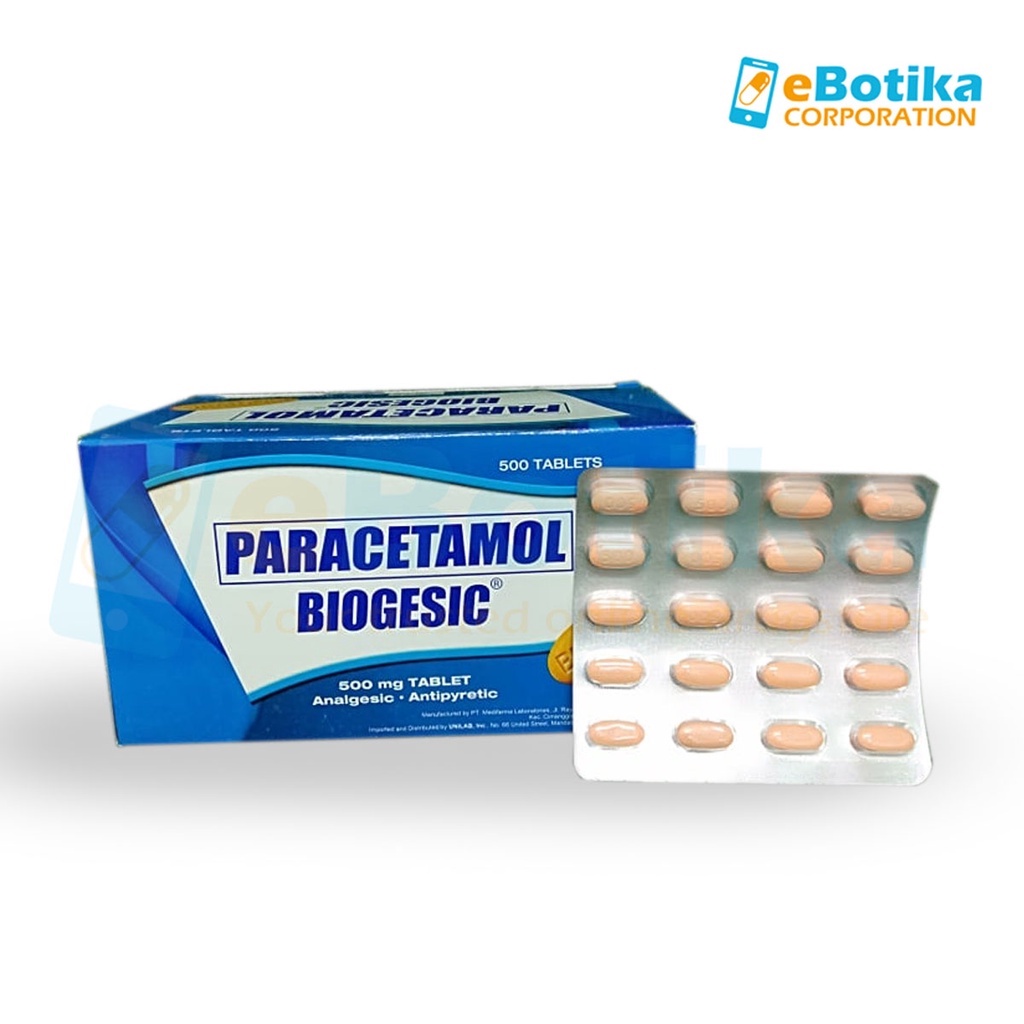 Biogesic 500mg Paracetamol For Headache And Fever Relief (20pcs