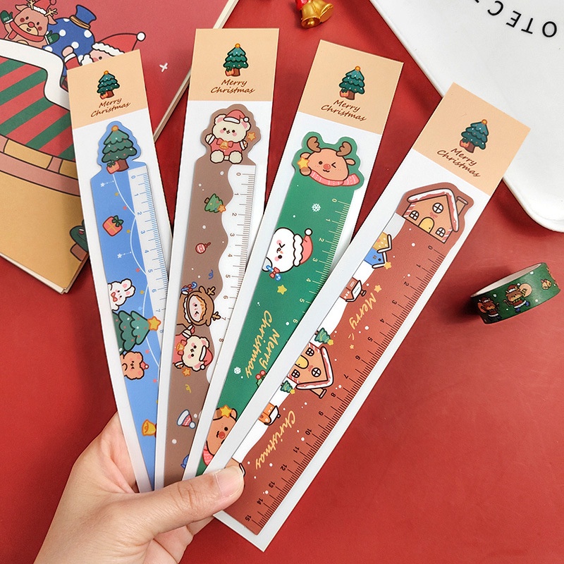 15CM Cartoon Christmas Magnet Soft Ruler School Students Measuring Tool ...