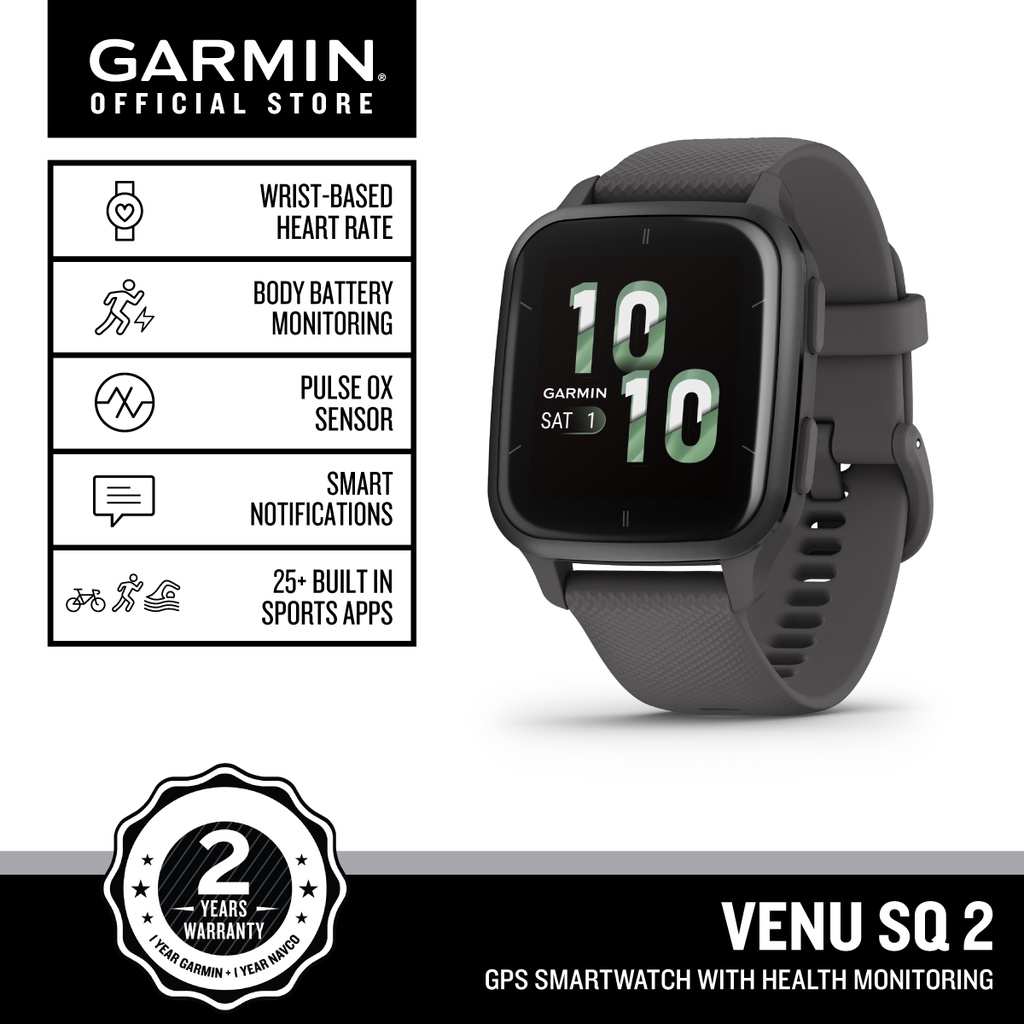 Garmin Venu Sq 2 NonMusic Wellness Advanced GPS Smartwatch Shopee