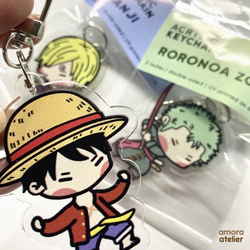 One Piece Straw Hat Pirates Acrylic Keychains Luffy, Zoro, Sanji