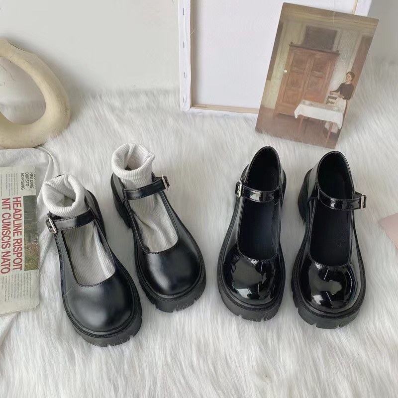 DIY Mary Jane shoes female Japanese Ma retro schoolgirl uniform high