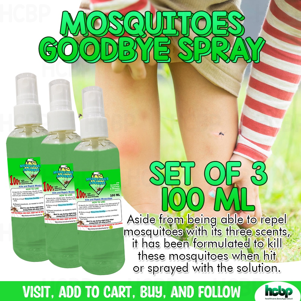 Mosquitoes Goodbye Spray 100ml ( Set of 3 ) Mosquito Killer Repellant