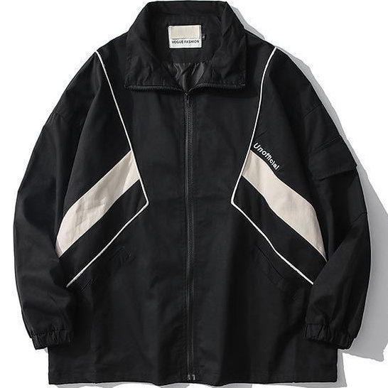 American Street Wear Retro Japanese Color Matching Cargo Jacket Men ins ...