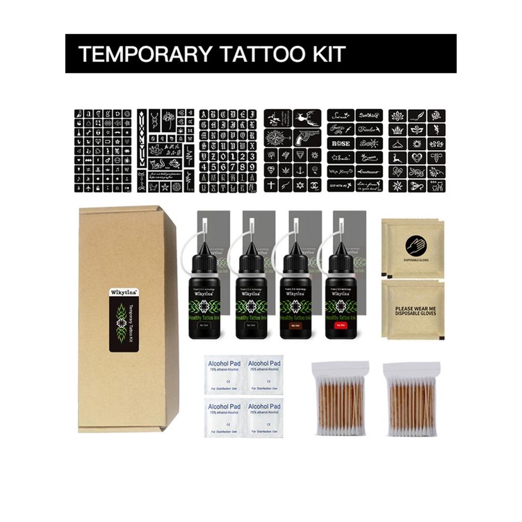 1 Set Temporary Tattoo Body Paint Kit Makeup Supplies Natural