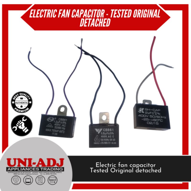 Electric fan capacitor original detached/baklas/tested 1.2uf 1.5uf