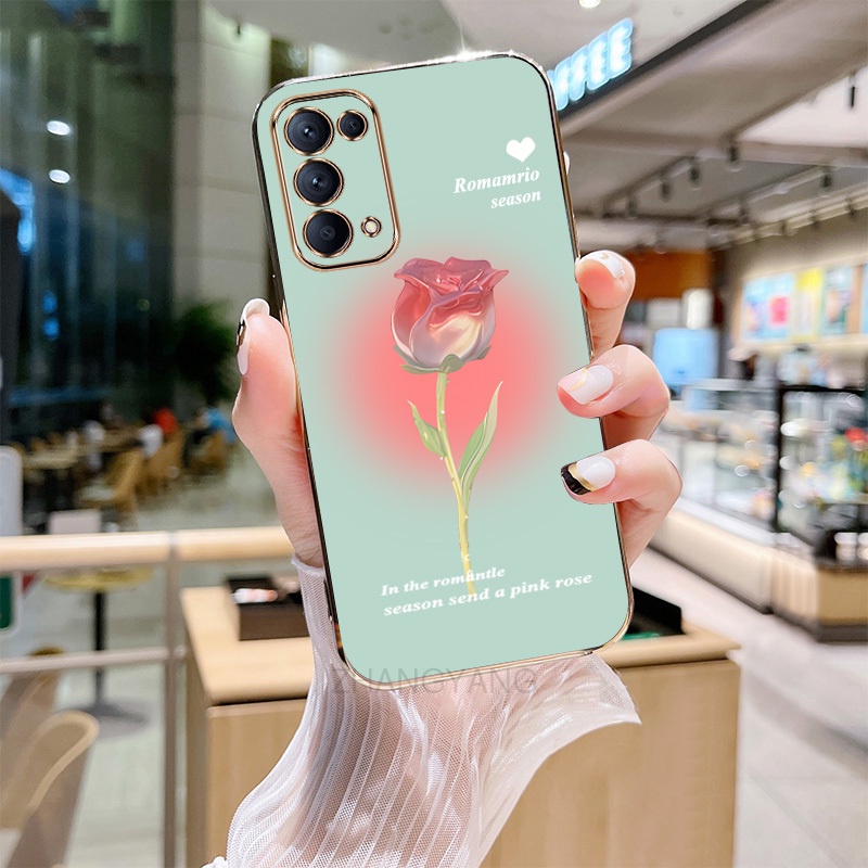 Casing oppo reno 4 oppo reno 5 Phone Case Plating straight sided ...