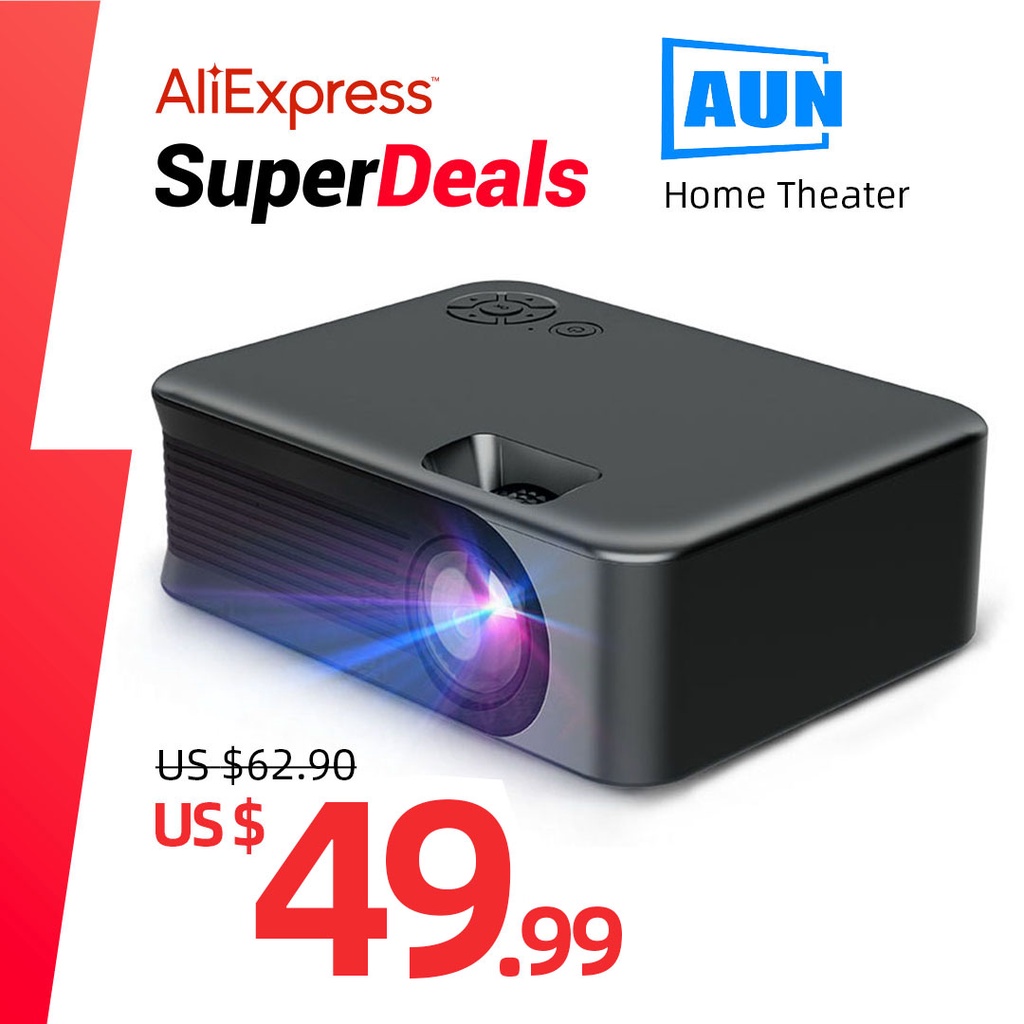 AUN MINI Projector Smart TV WIFI Portable Home Theater Cinema Battery