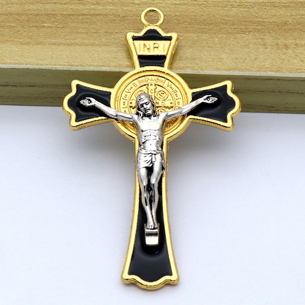 Diyalo 1PC Religious Gold Silver Color Exorcism St Benedict Crucifix ...