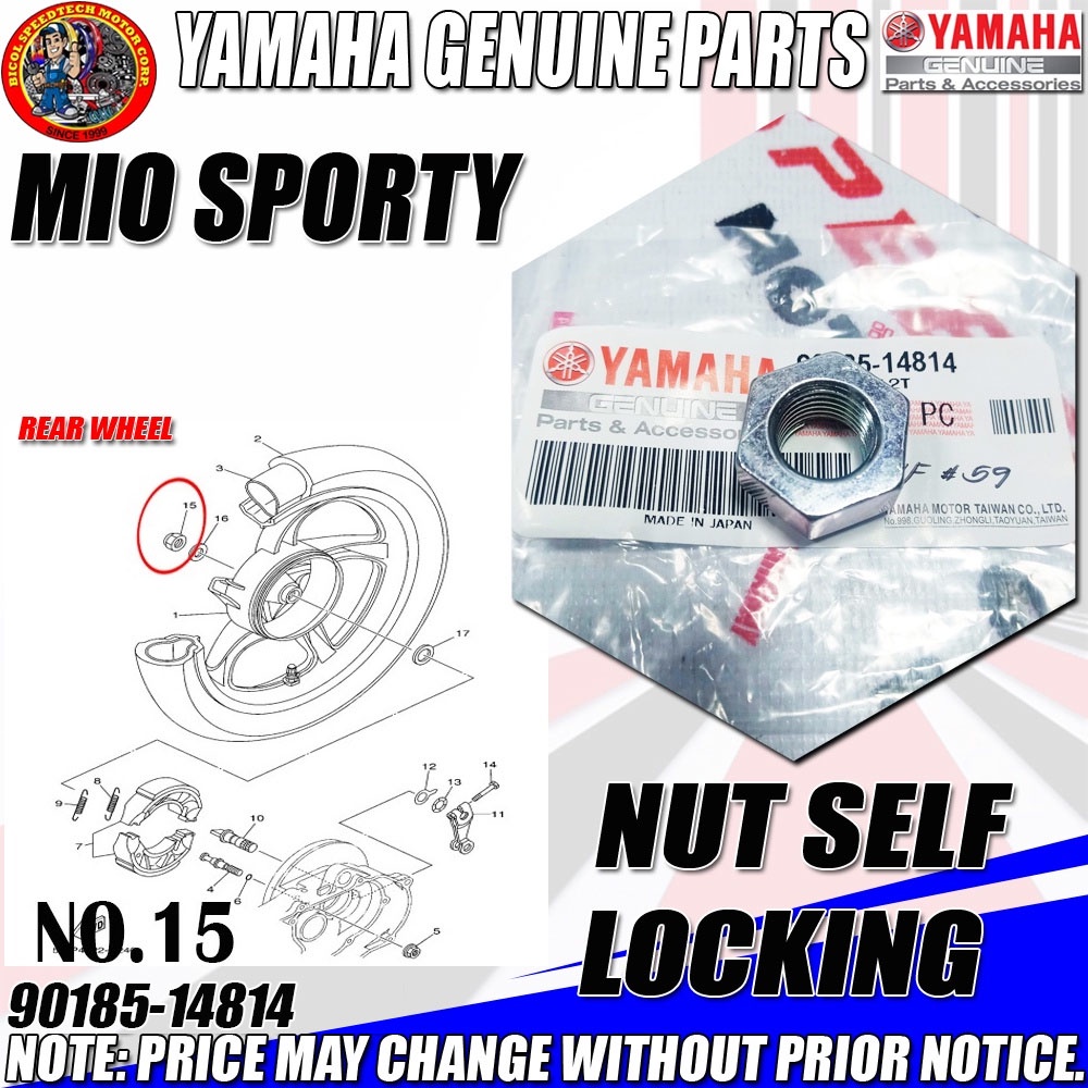 MIO SPORTY NUT SELF LOCKING (YGP) (GENUINE 9018514814) Shopee