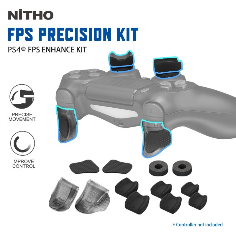 NiTHO FPS Gaming Kit Compatible with PS4 Controller, Set of 2 Analog ...