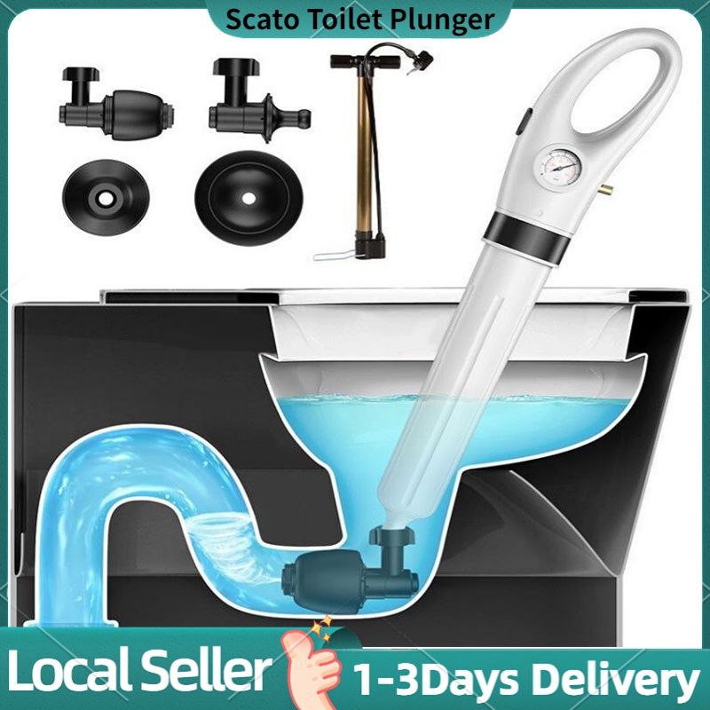Scato Toilet Plunger, Drain Unblocker Powerful Manual Pneumatic Dredge Equipment. High Pressure