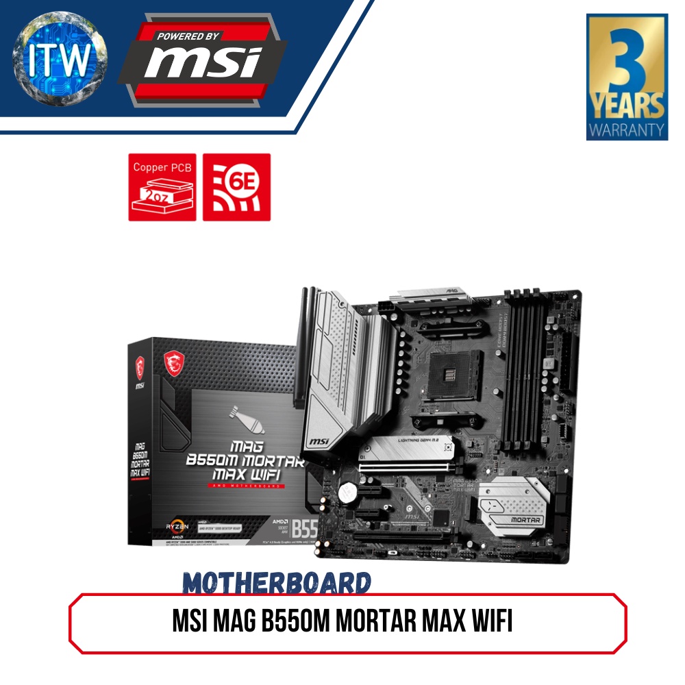 AMD Ryzen 5 5600X Processor with MSI MAG B550M MORTAR MAX WIFI