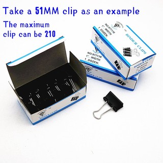 12pcs Binder clip Fold Back Clip Metal black carton pack School office ...