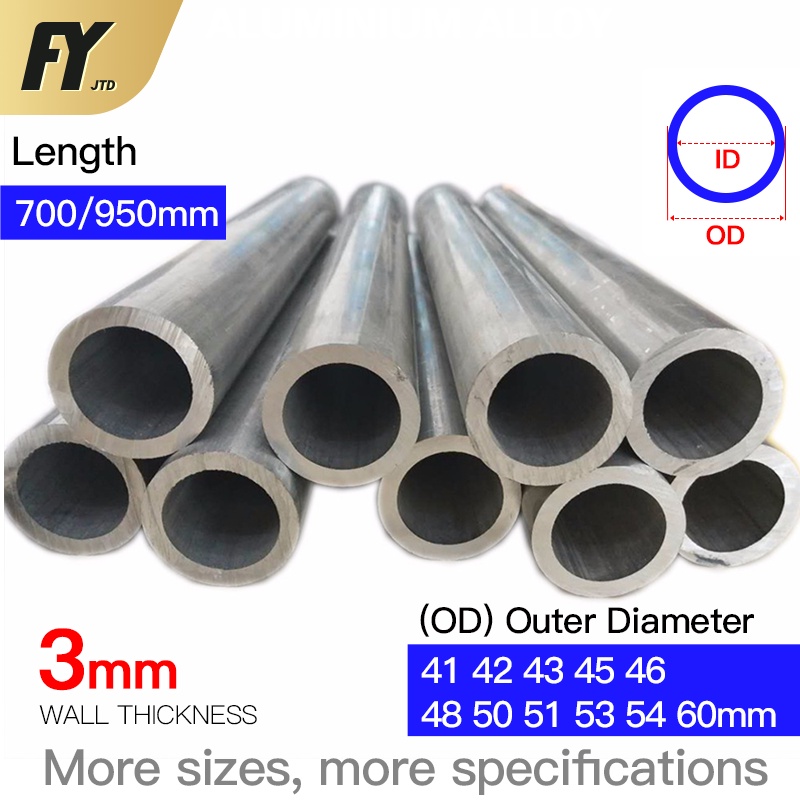 FUYI aluminum tube 3mm wall thickness OD 32-60mm pipe 700mm 950mm ...