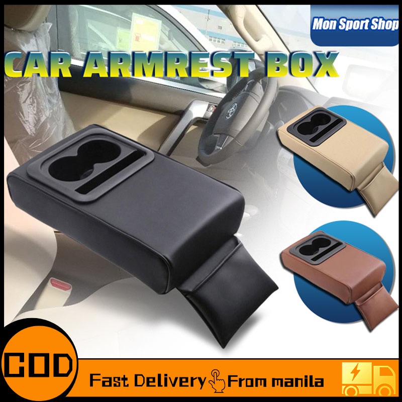 Car Armrest Box With Cup Holder Rear Seat Support Increased Elbow ...