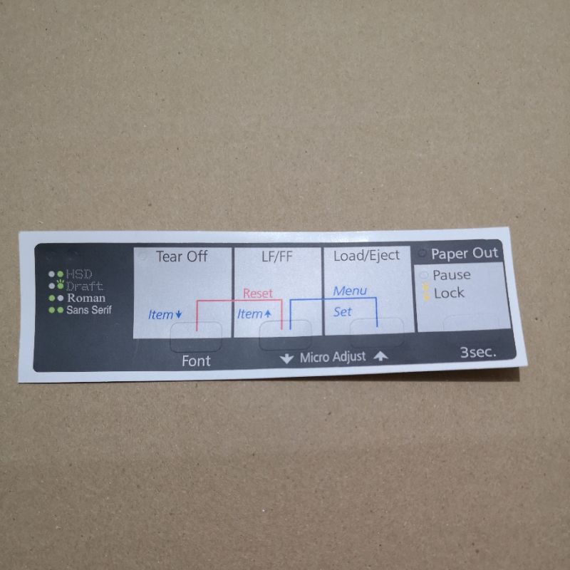 TOMBOL LX310 LQ310 Plastic Panel Sticker LX 310 Panel Button Sticker LQ ...