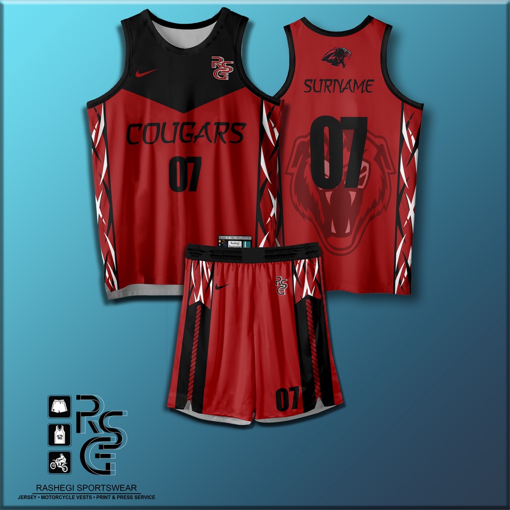 2022 Jersey Full Sublimation Exclusive Design Red Cougars | Shopee ...