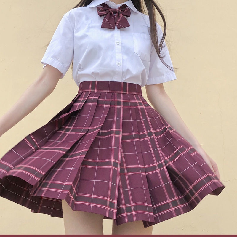 School Girl Uniform Pleated Skirts Japanese School Uniform High Waist A