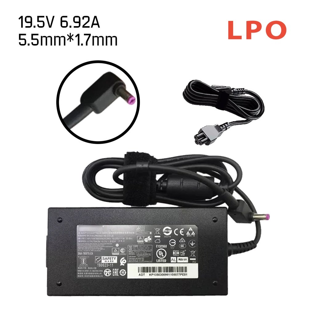 Acer 19.5V 6.92A 135W Purple pin 5.5mm x 1.7mm Compatible with Acer ...