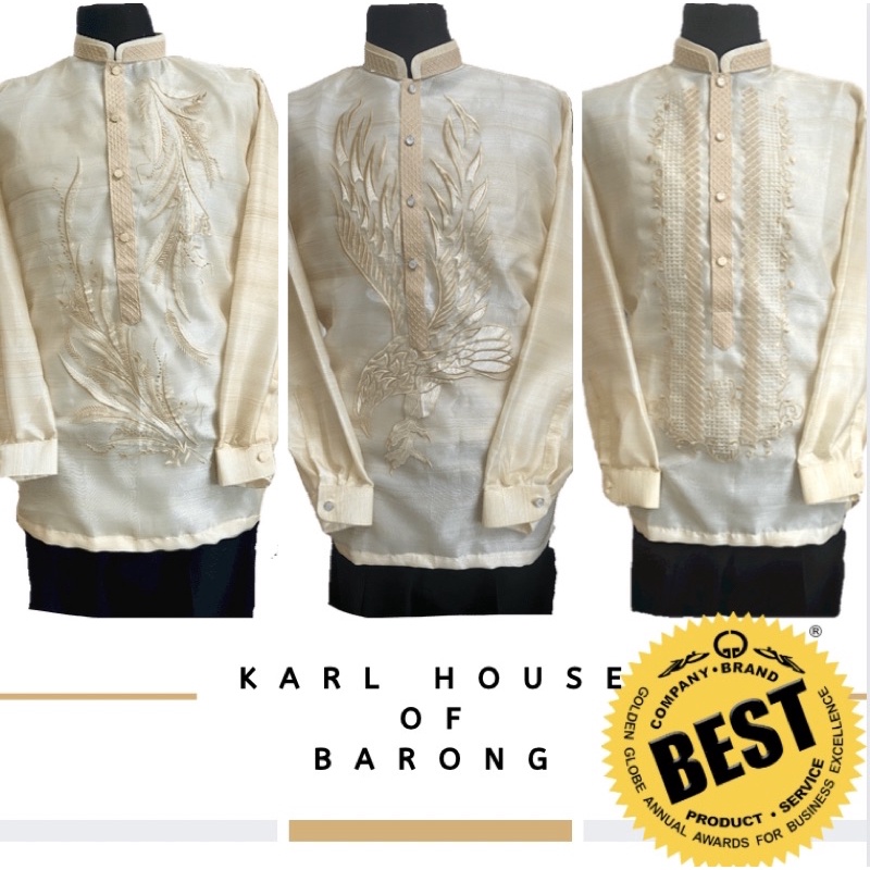 Barong Tagalog for Men w/ Double Collar (Pina organza w/ Lining Chinese ...