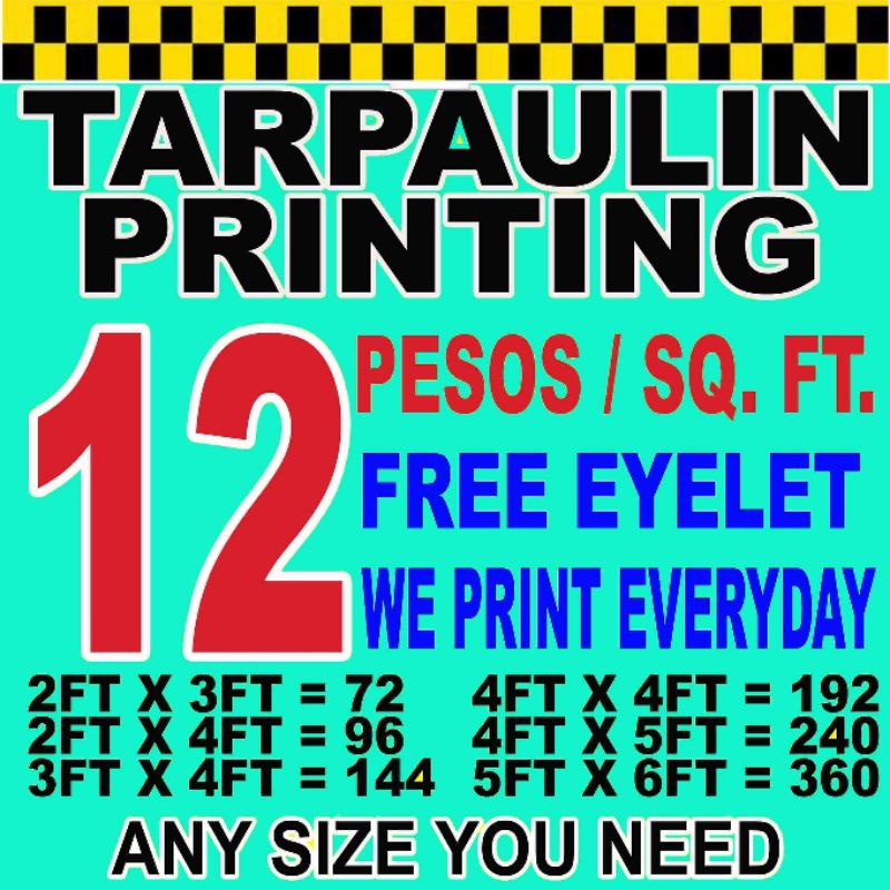 tarpaulin printing free layout Shopee Philippines