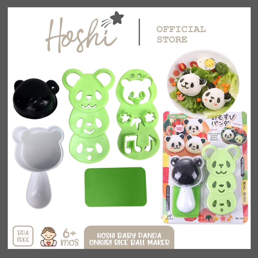 Hoshi Baby Panda Onigiri Rice Ball & Nori Seaweed Press Cutter, Bento