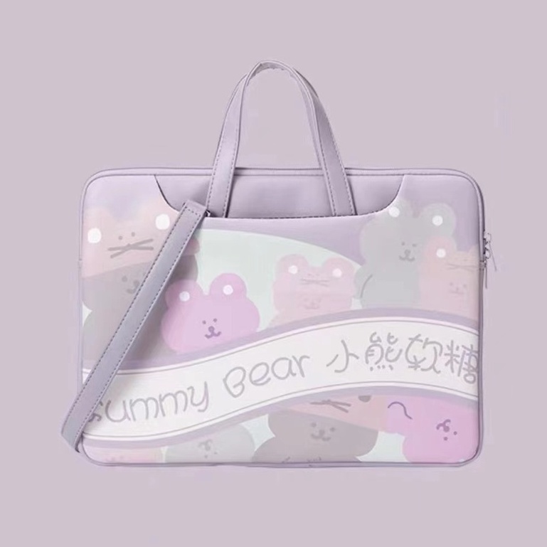 Laptop bag PU Leather Cartoon Cute Gummy Bear Waterproof and Shockproof ...