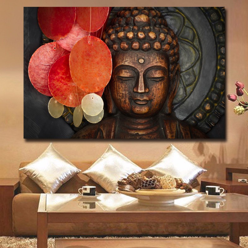 Frameless Bronze Buddha Statue Wall Art Posters Printed On Canvas ...