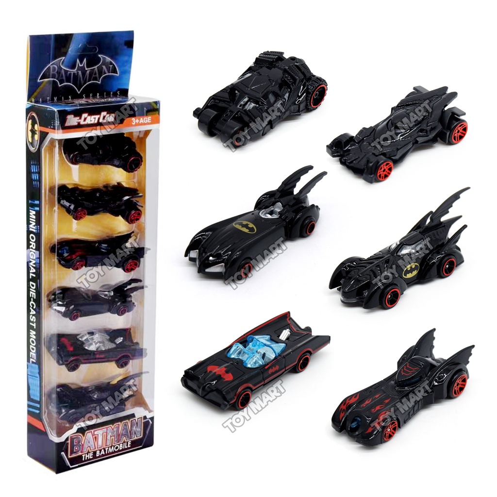 6pc Hot Wheels Cars Batman Batmobile Die-cast Toy