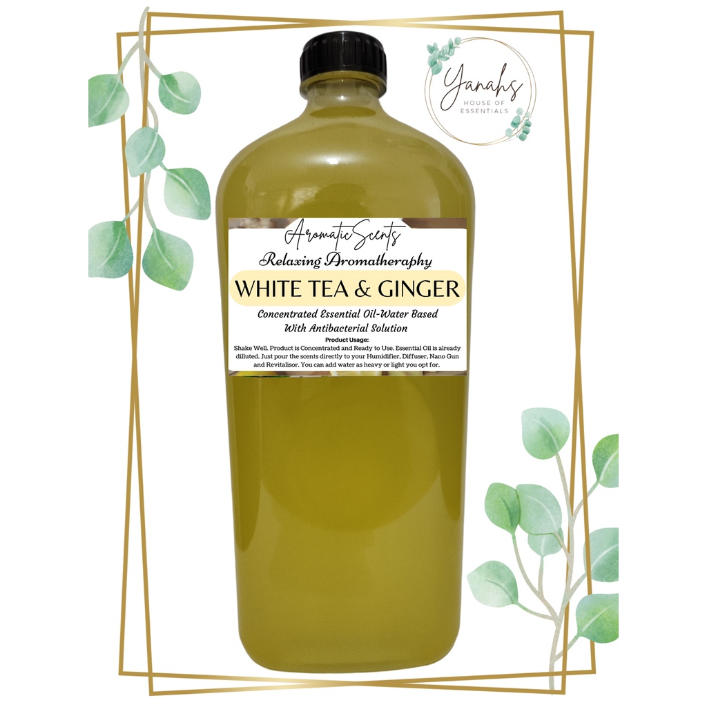 WHITE TEA & GINGER Aroma Scent 1L Waterbased Fragrance w/ Antibacterial