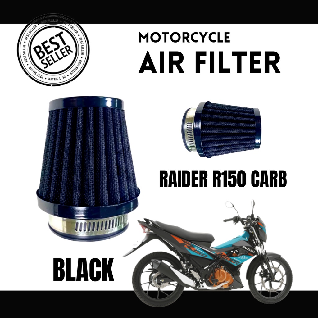 MOTORCYCLE AIR FILTER FOR RAIDER R150 CARB| BLACK | MOTOR AIR CLEANER ...