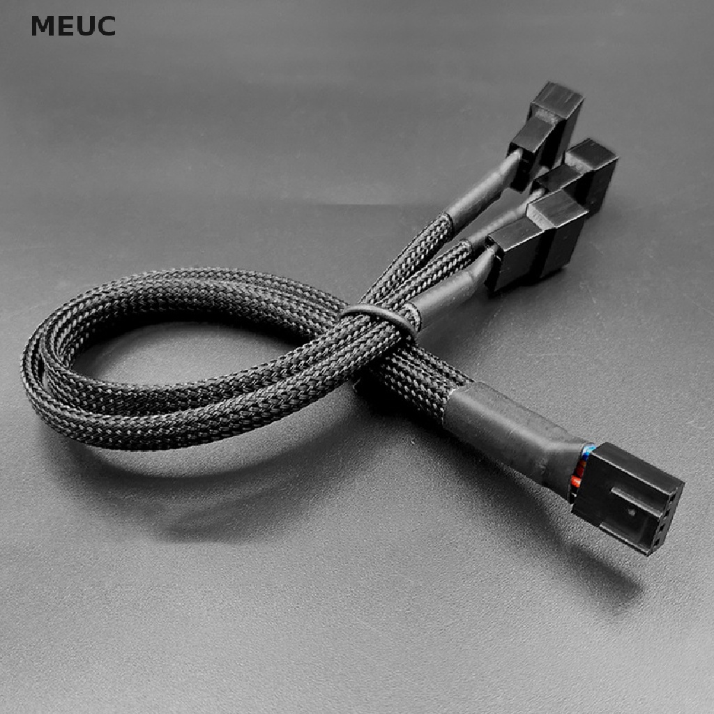 Meuctiffy PWM PC Fan Splitter 1 to 2/3 4pin/3pin Sleeved Adapter Cable Motherboard CPU Fan PC