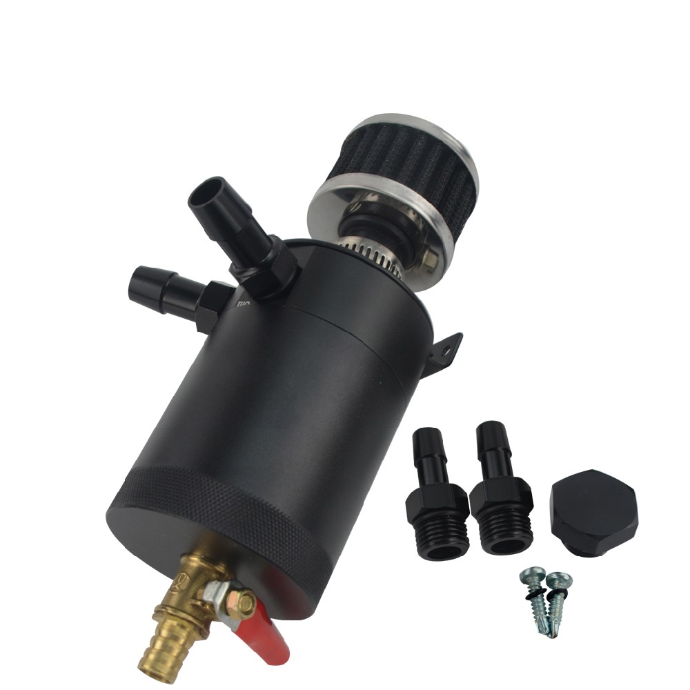 Universal Car Truck Oil Catch Can Tank Inlet Outlet 2 Ports Oil Catch ...