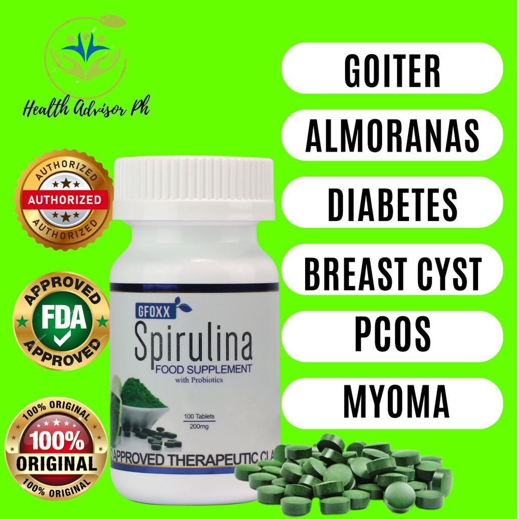 Original Gfoxx Spirulina with Probiotics 100 Tablets Shopee Philippines
