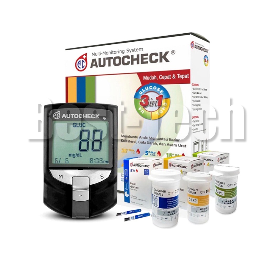 Blood Sugar, Cholesterol, and Uric Acid Testing Tool Autocheck GCU 3-in ...