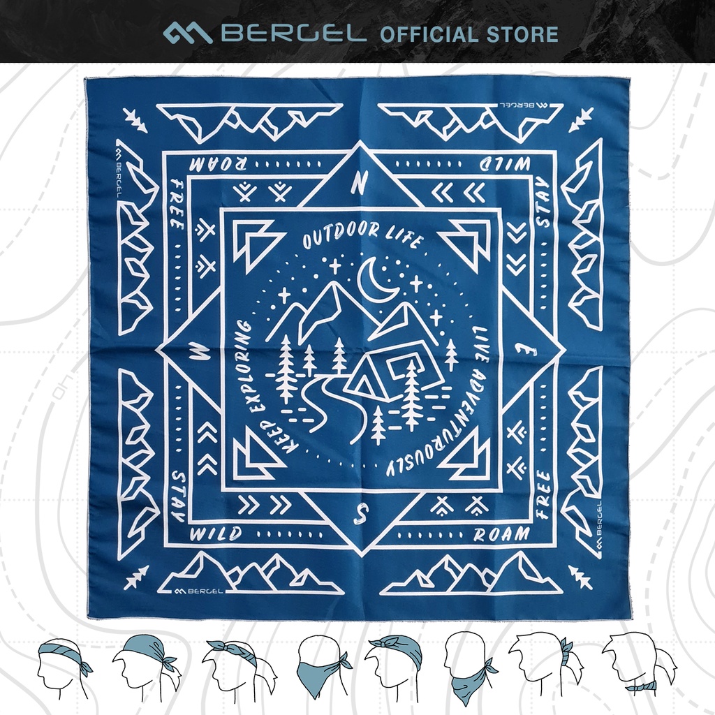 Bergel Outdoor Life Square Bandana Moto Scarf Face Mask Hair Wrap ...