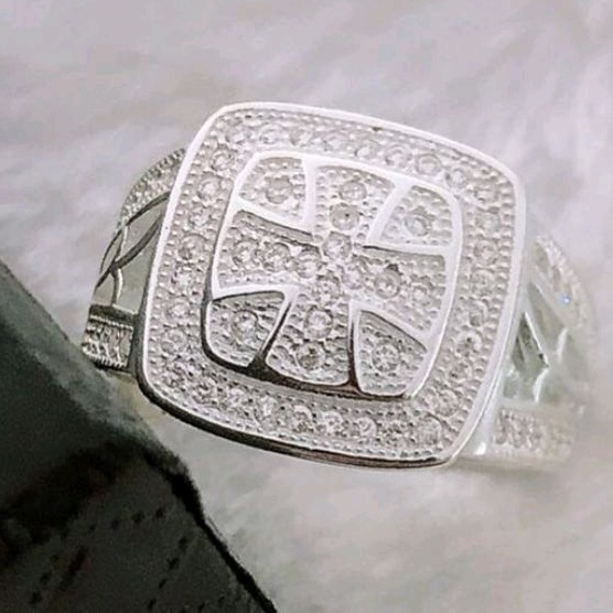 legit silver mens ring cross stone Shopee Philippines