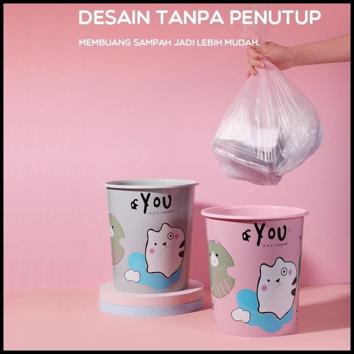 Samono Sgc001 Shatterproof Round Plastic Trash Bin Trash Bin Garbage