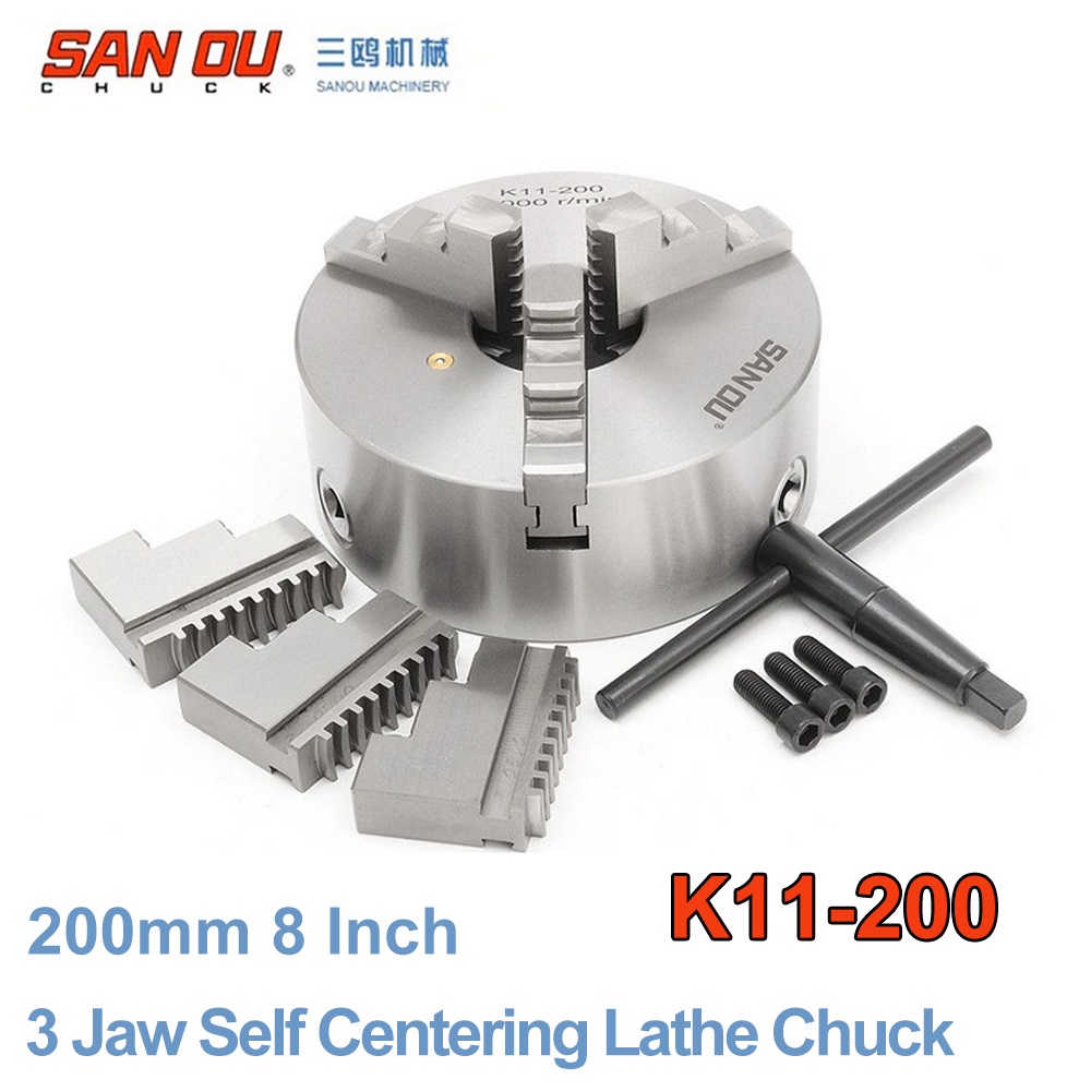 8 Inch 200mm 3 Jaw Self Centering Lathe Chuck SANOU K11 200 Metal