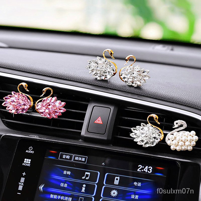 Luxury Diamond Swan Car Accessories for Girls Couples Swan Car Air