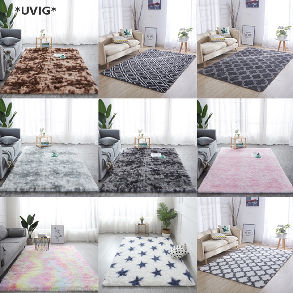 UVIG Shaggy Tie-dye Carpet Printed Plush Floor Fluffy Mats Area Rug ...