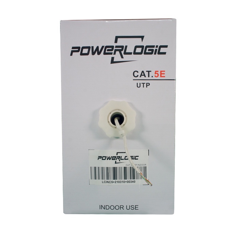 PowerLogic Cat5e Indoor 305m UTP Lan Cable Solid CCA White Grey ...