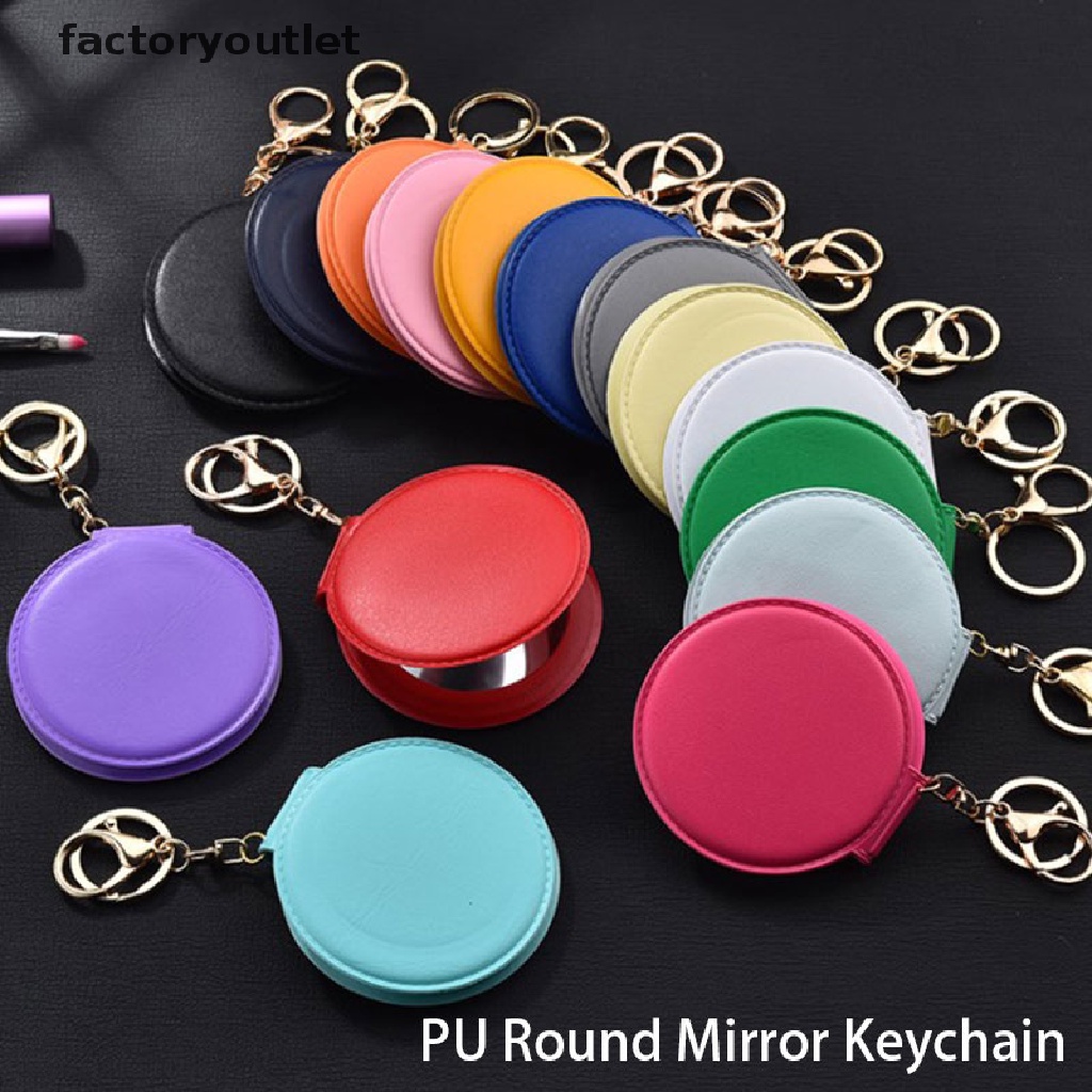 FCPH Fashion Makeup Mirror Small round Mirror Keychain Double-Sided ...