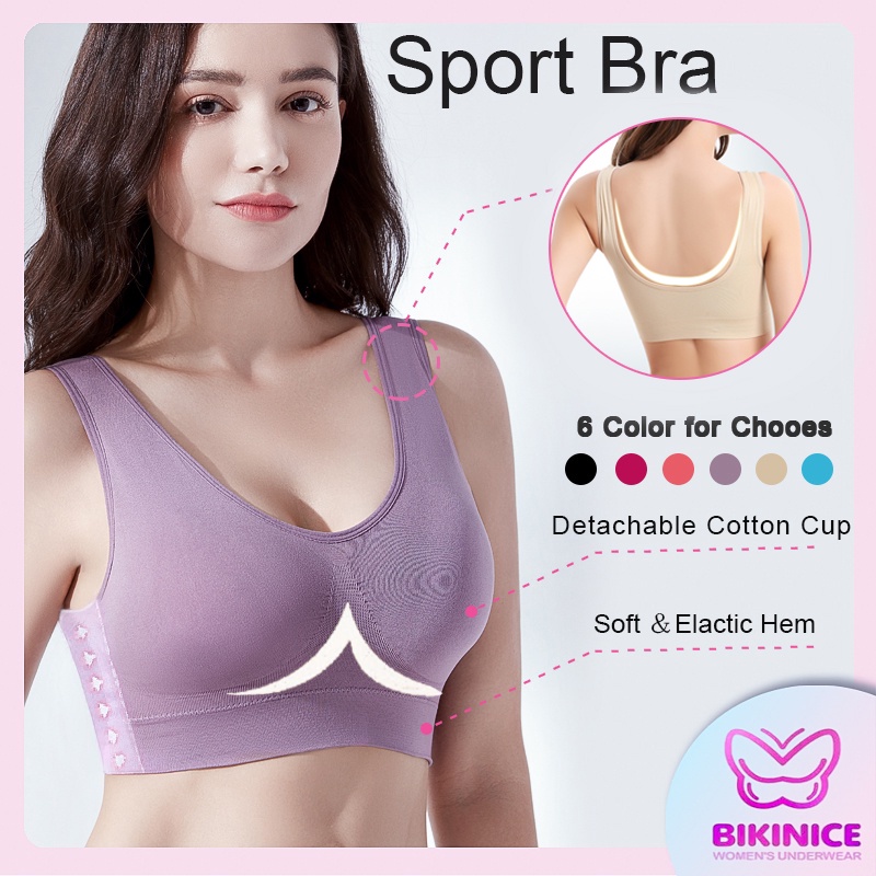 Sports Bra Seamless Women Underwear Padded Breathable Full Cup Push up Soft  Bras
