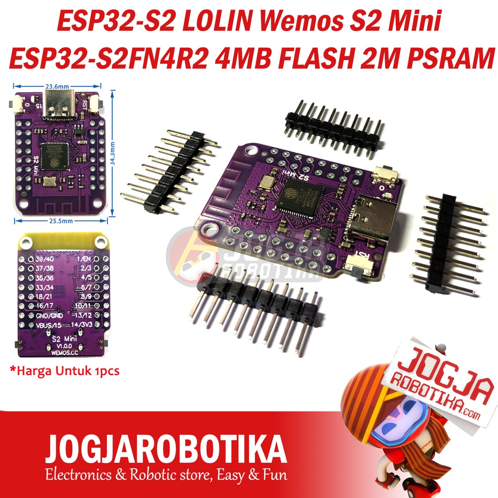 Esp32-s2 LOLIN Wemos S2 Mini WIFI IOT Board ESP32-S2FN4R2 4MB FLASH 2M ...