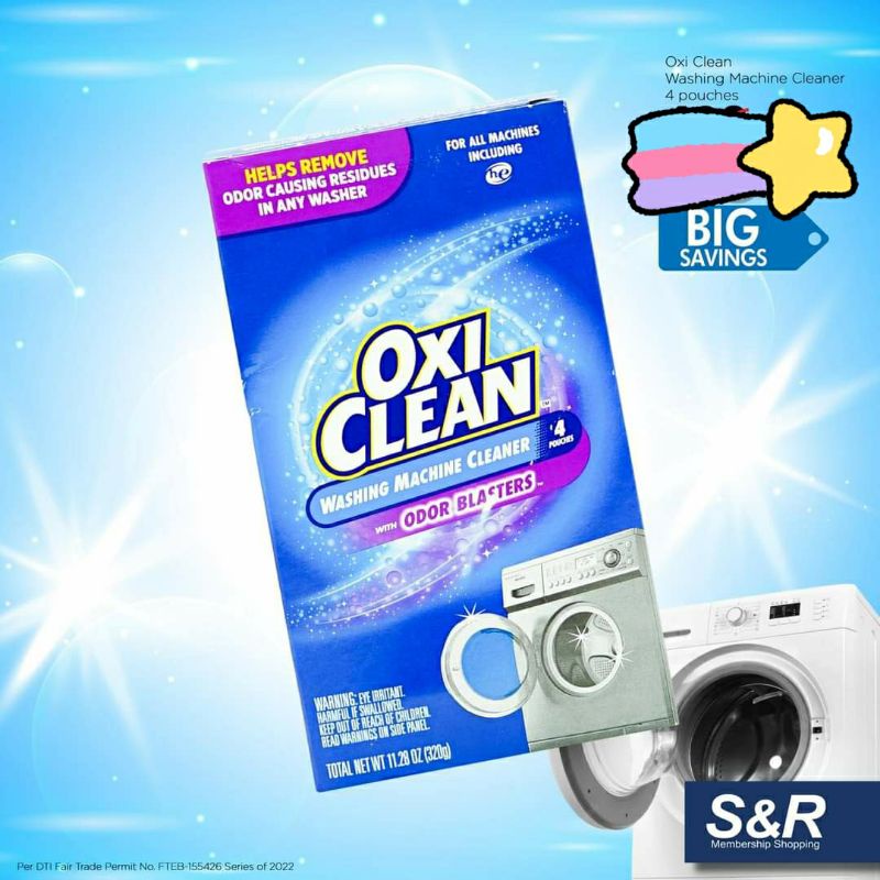 OxiClean Washing Machine Cleaner With Odor Blaster 4 Pouches 320g ...