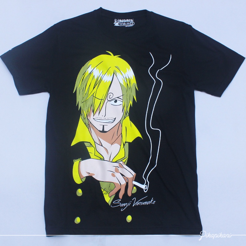 Riraizu One Piece Anime TShirt Sanji Vinsmoke Black Pikapikani Shopee Philippines