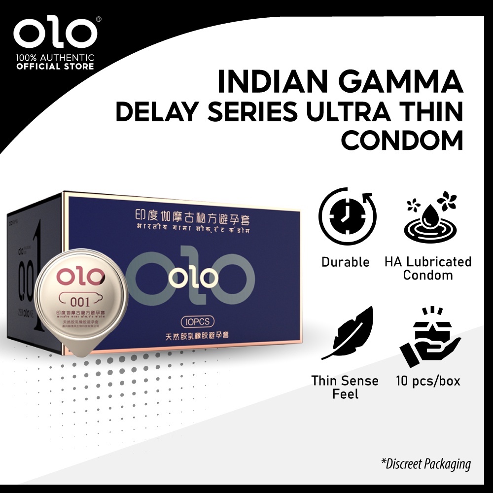 OLO Indian Gamma Delay Series Ultra Thin Condoms Natural Latex Rubber