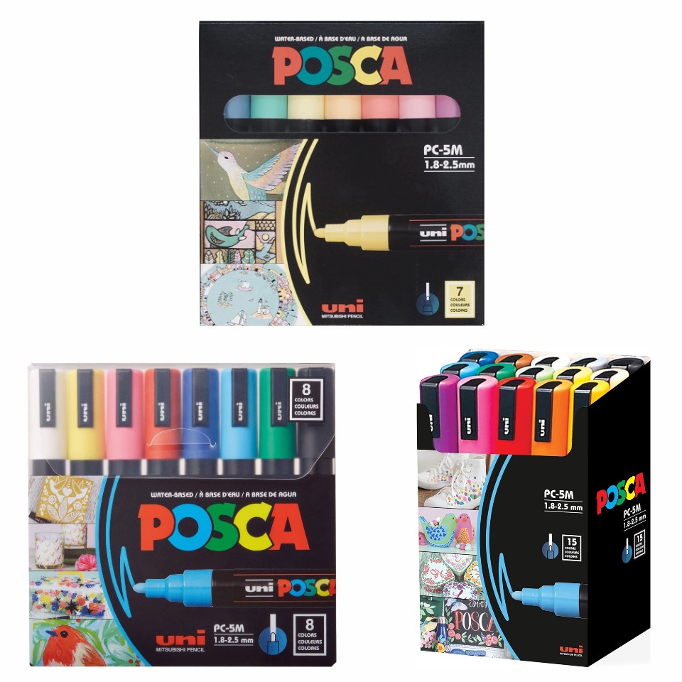 Uni-posca Japan Paint Marker Pen, Medium Point, Set of 8 Color