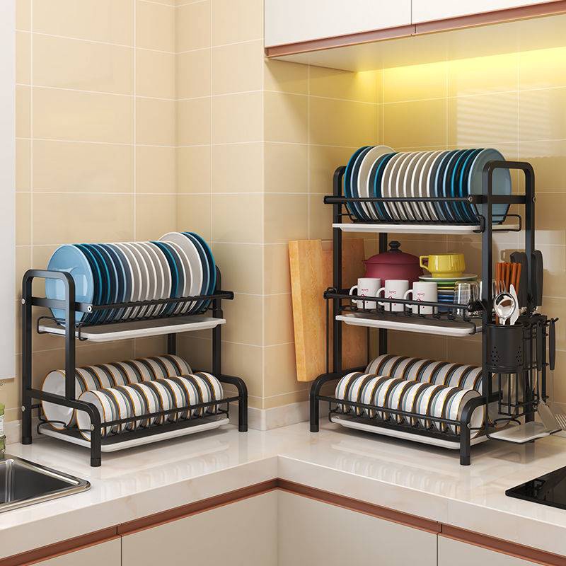 ♈ Stainless Steel Kitchen Shelf Organizer Dishes Drying Rack Over Sink
